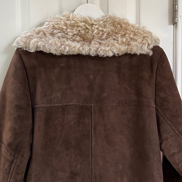 Vintage Lambskin penny lane suede shearling chocolate brown coat- medium - Picture 7 of 16